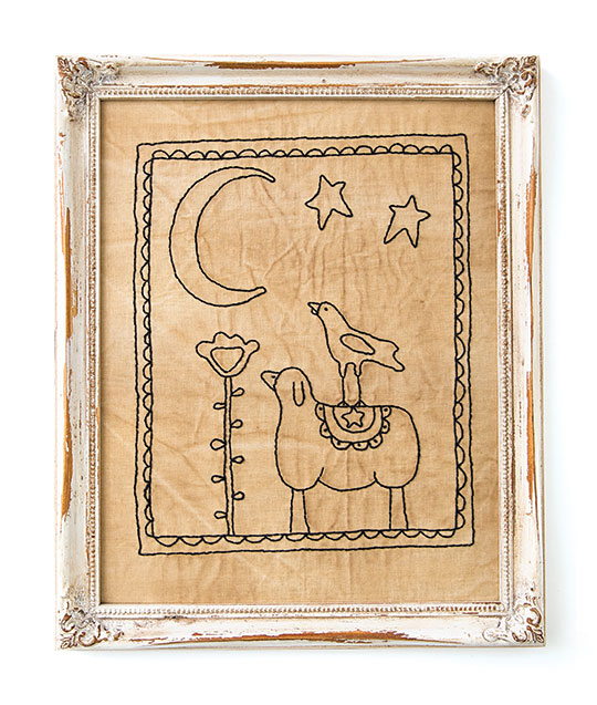 Primitive Pals: Framed Blackwork Project