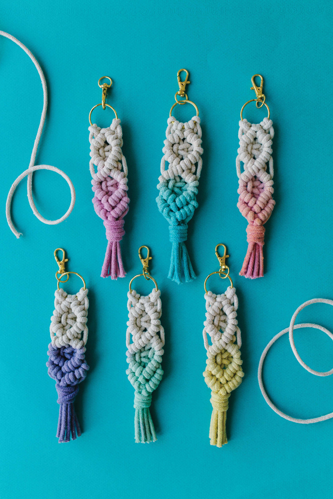 Free Project: Dyed Macramé Keychains