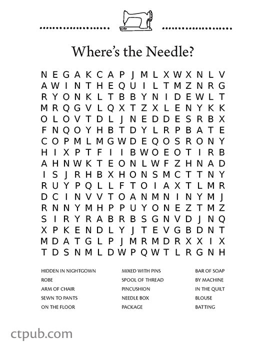 Free Puzzle from Happy Quilter Word Search