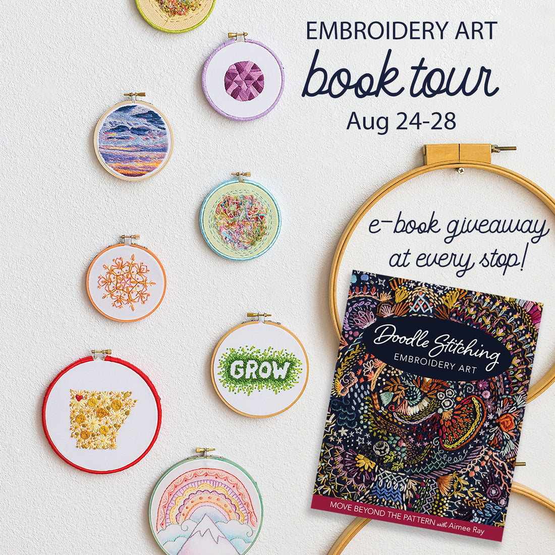 Follow along the Doodle Stitching Embroidery Art book tour!
