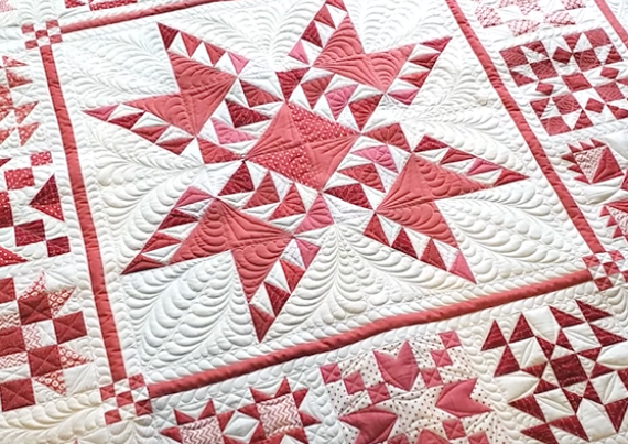 Quilting a Red & White Star Quilt