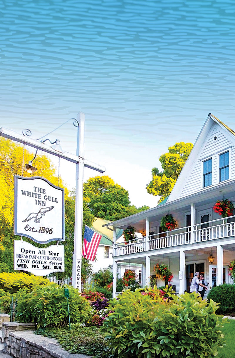 The White Gull Inn’s wraparound porch and gardens offer perfect inspiration for your next project. Discover Door to Door Quilts Digital Download from C&T Publishing and create beautiful Door County quilts under a bright blue sky.