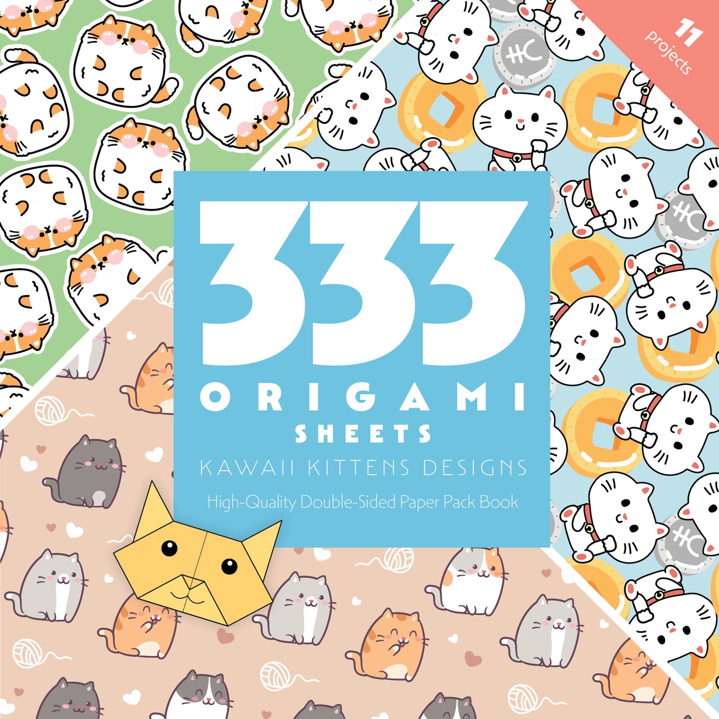 333 Origami Sheets Kawaii Kittens Designs