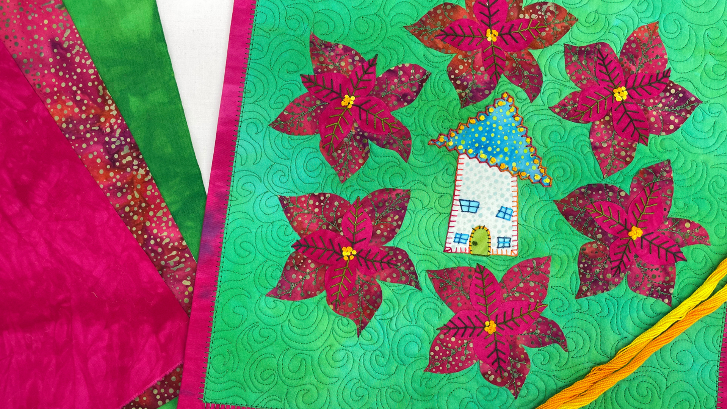 Fused Art Quilts: Poinsettia House