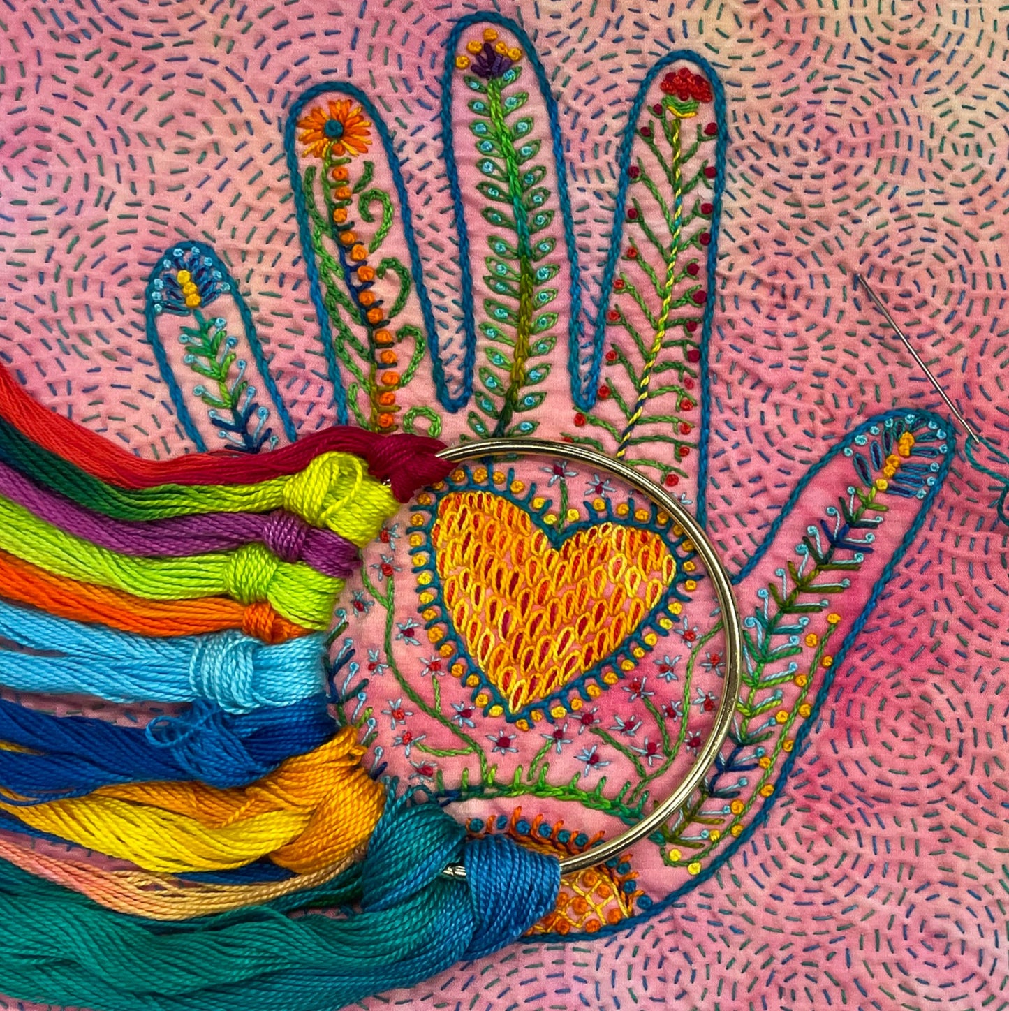 Free-form Embroidery: Hand of Fortune with Stitch Library