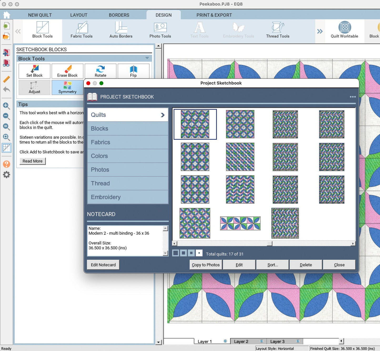 Electric Quilt Software Basics