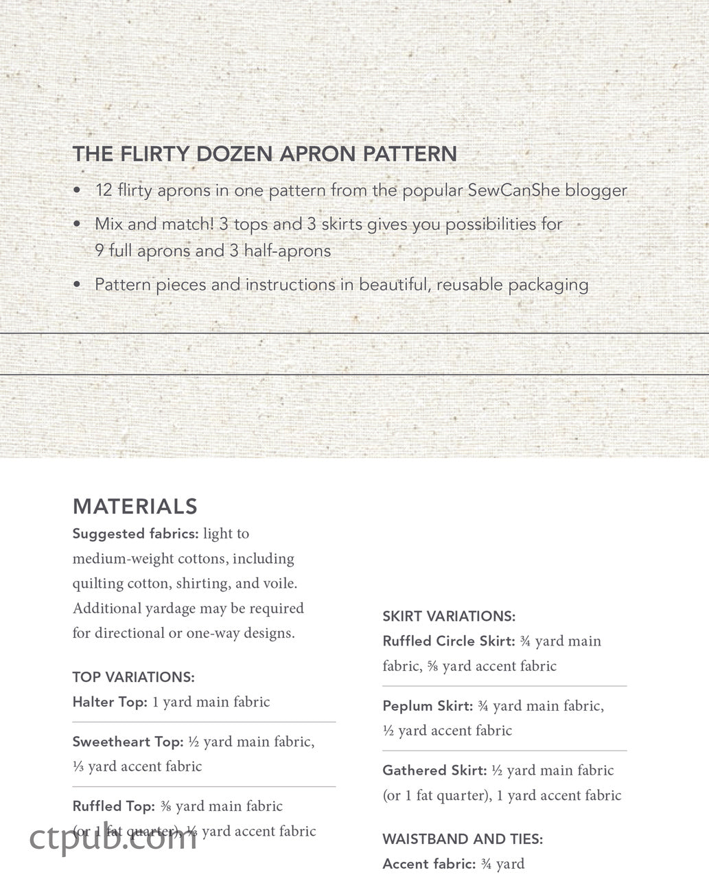 The Flirty Dozen Apron Pattern Digital Download