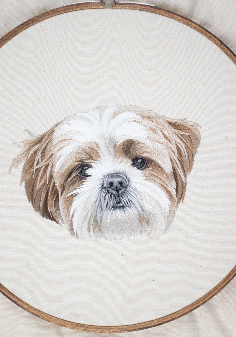 Pet Portrait Embroidery Digital Download