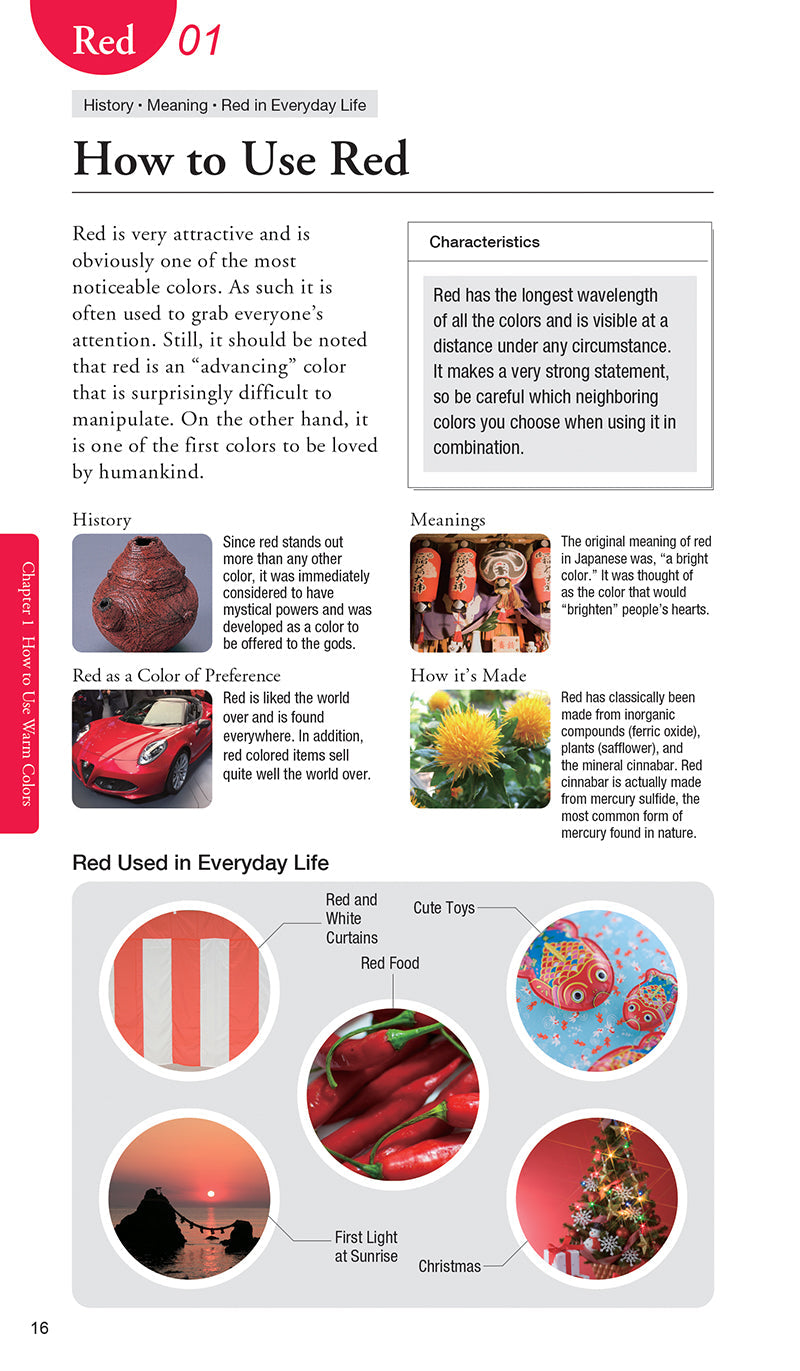 A magazine page details red’s history, meanings, traits, and examples—like traffic lights, strawberries, and roses—featuring images and digital palettes from Swatch This, 3000+ Color Palettes for Success Digital Download by C&T Publishing.