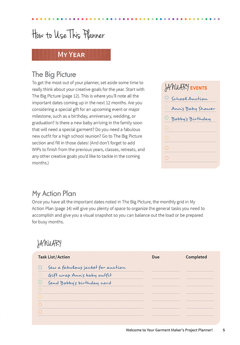 Garment Maker's Project Planner