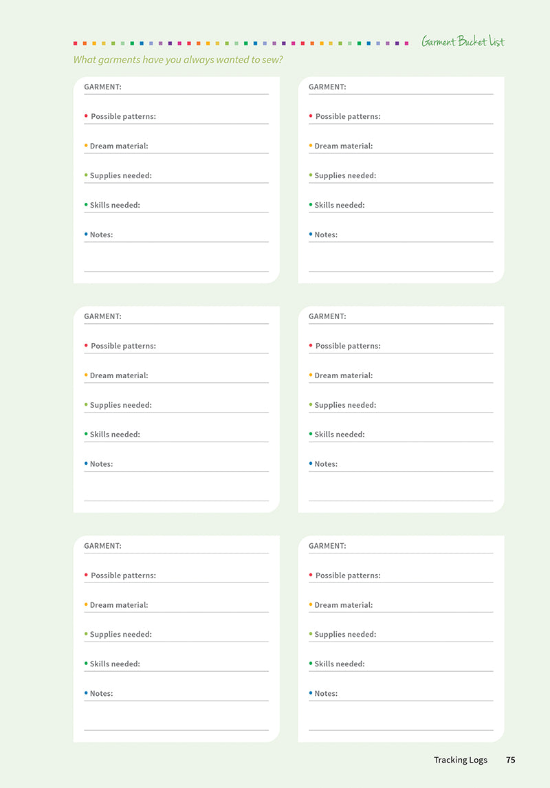 Garment Maker's Project Planner