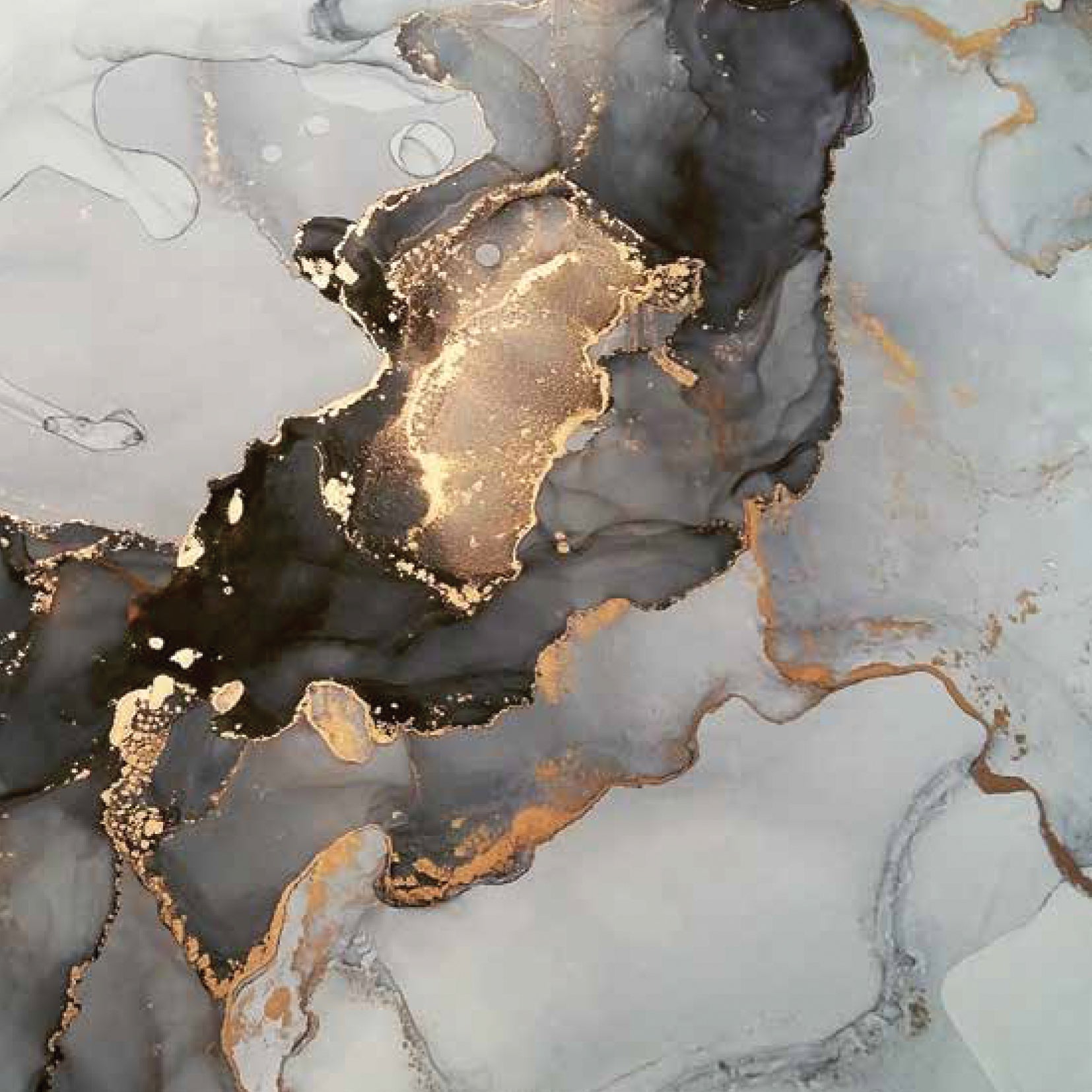 C&T Publishing's 333 Origami Sheets Astro Magic Designs feature swirling black, gray, and white patterns with metallic gold highlights, creating a cosmic look with shimmering celestial accents.