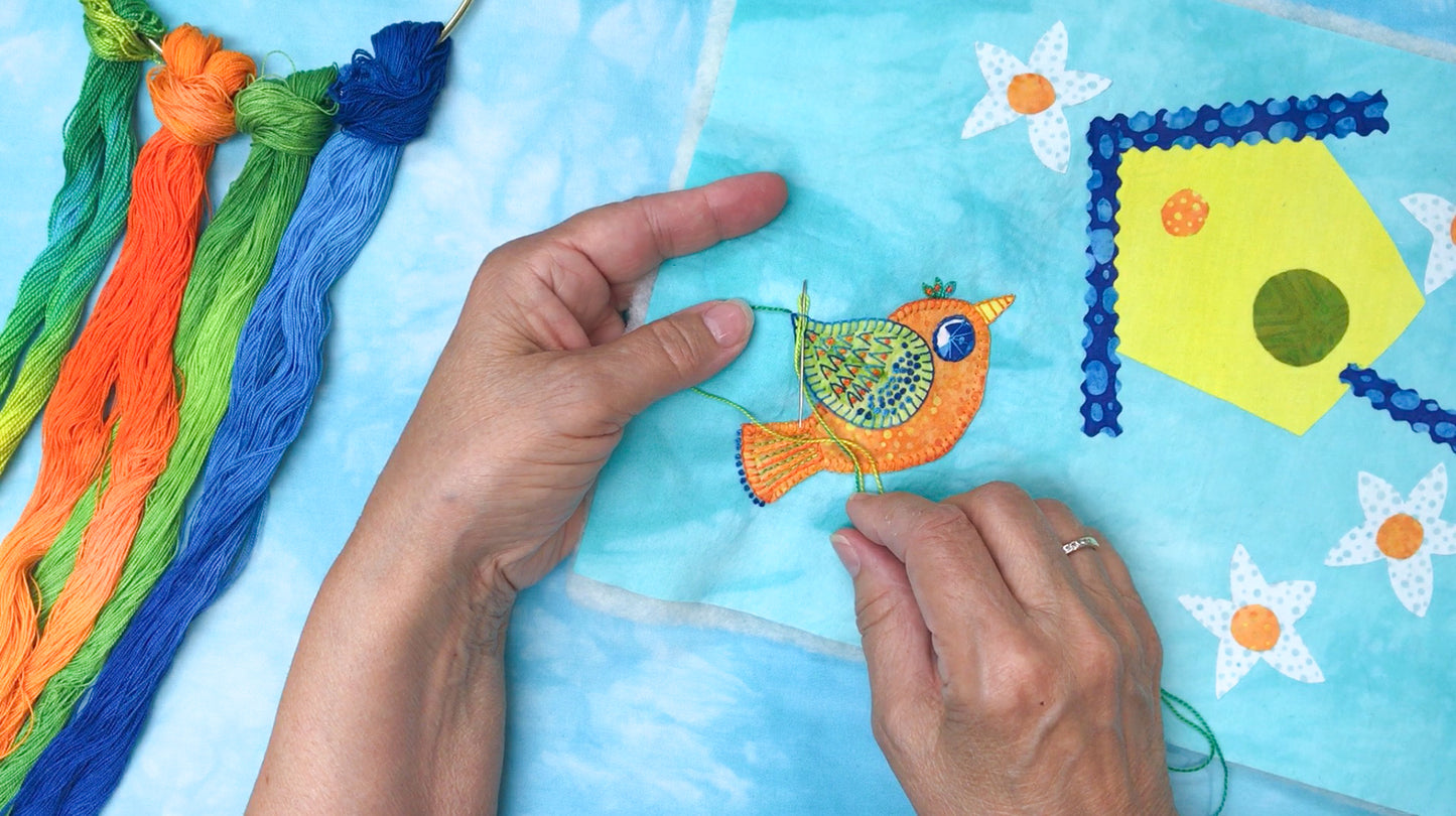 Fuse with Flair: Little Bird and Daisies with Stitch Library