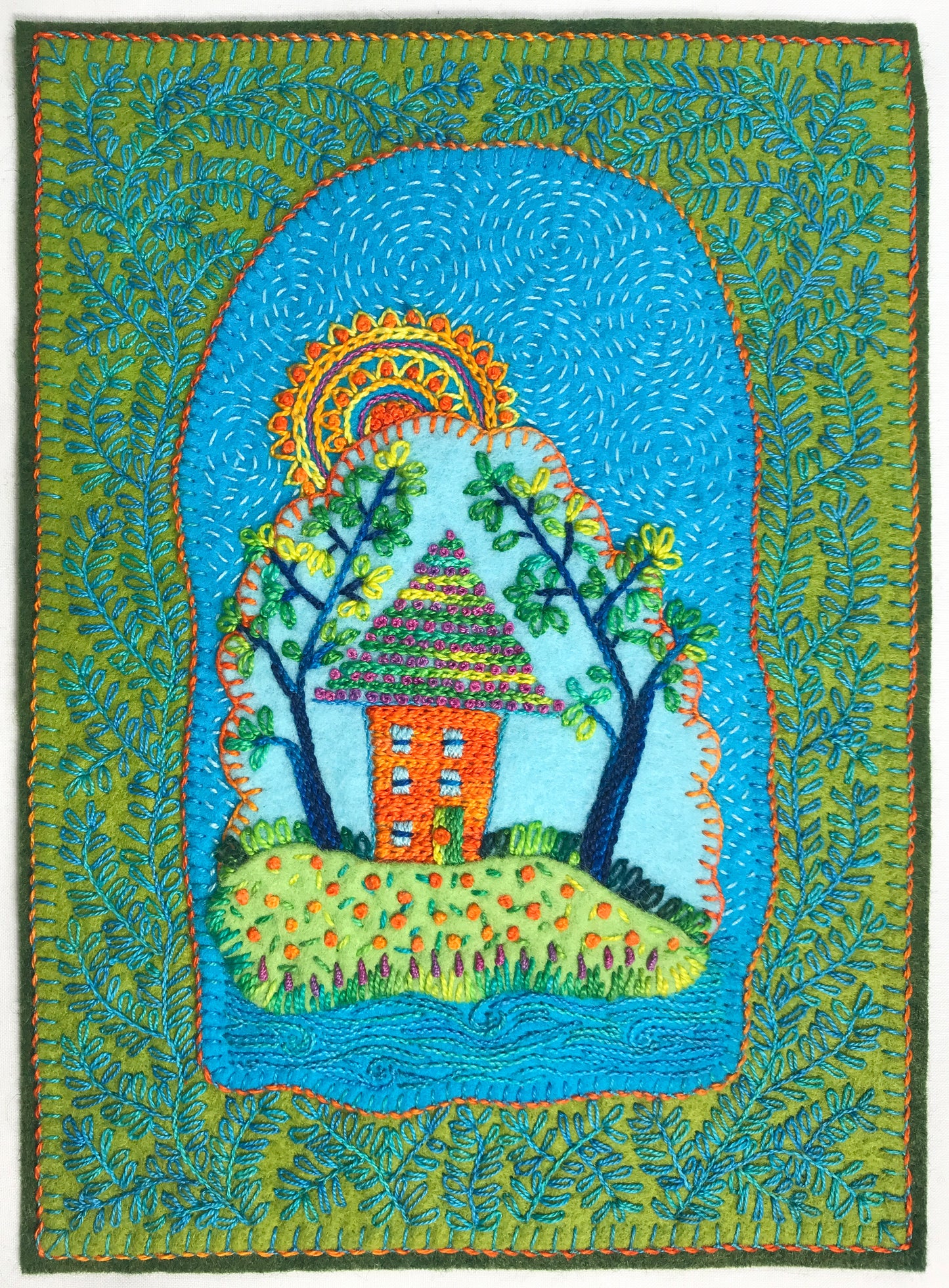 Free-form Embroidery: Little House in the Woods with Stitch Library