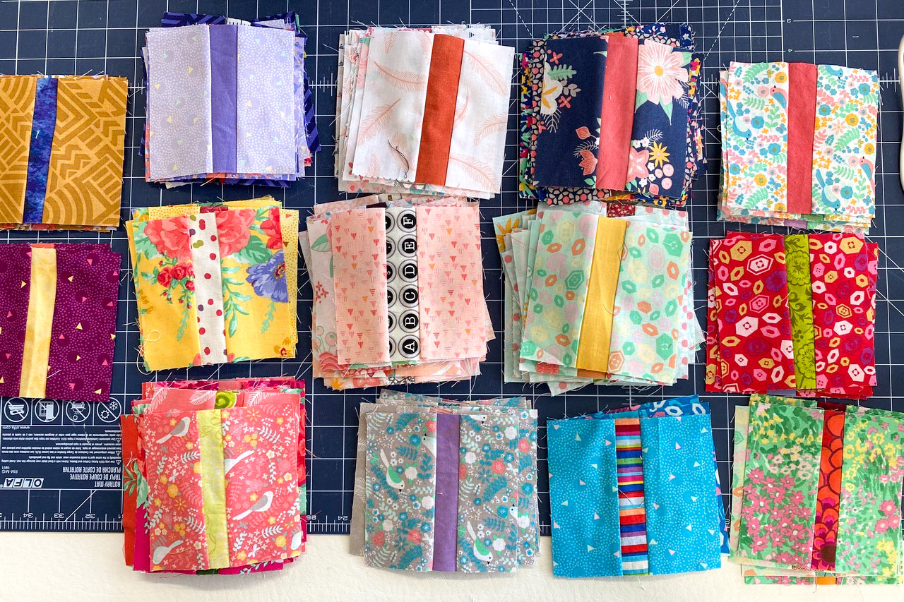 Strip Sandwiches Improv Quilting