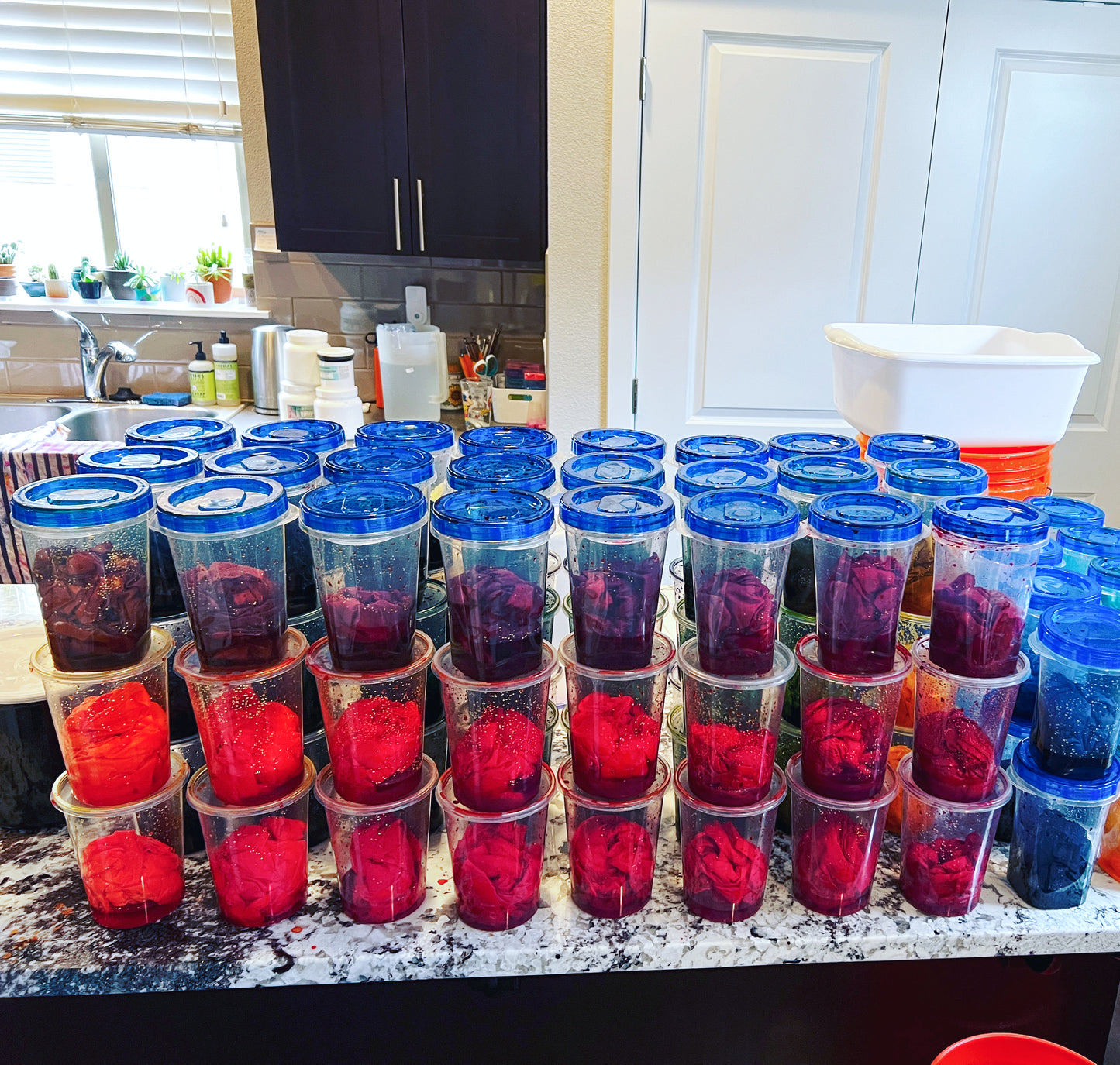 Jelly Jar Fabric Dyeing