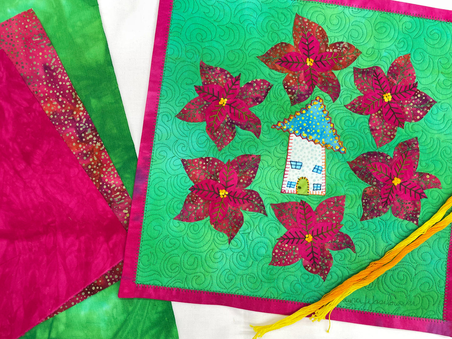 Fused Art Quilts: Poinsettia House