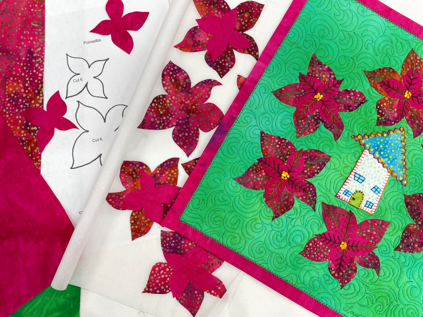 Fused Art Quilts: Poinsettia House