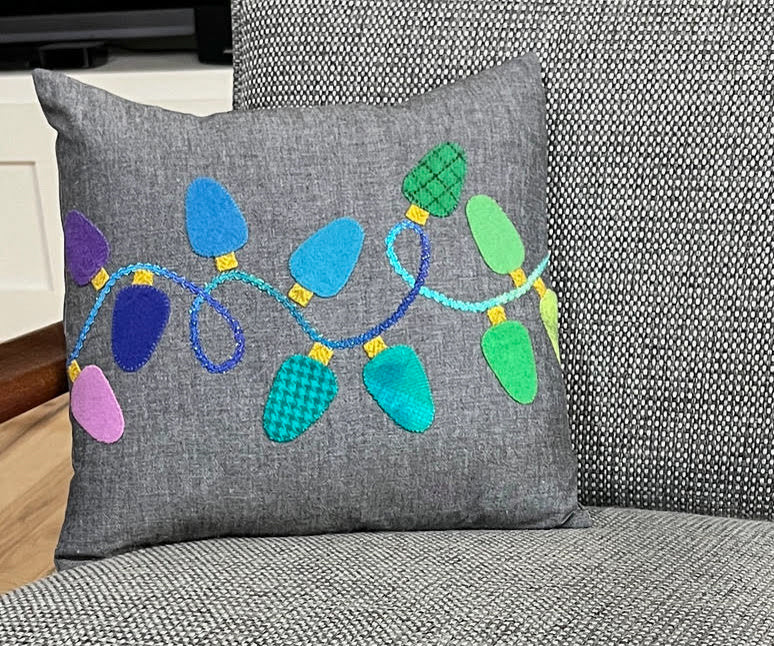 Holiday Lights Appliqué Pillow