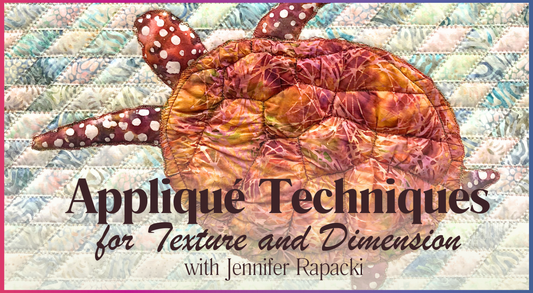 A vibrant quilted appliqué of a textured sea creature highlights "Appliqué Techniques for Texture and Dimension" by Creative Spark—ideal for enhancing your projects with colorful quilts and dimensional appliqué motifs.