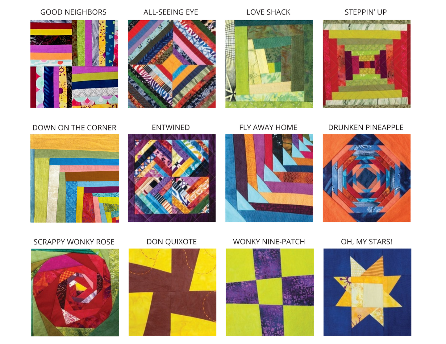 Scrappy Wonky Quilt Block Extravaganza: The Blocks