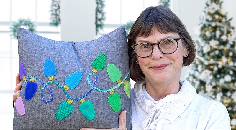 Holiday Lights Appliqué Pillow