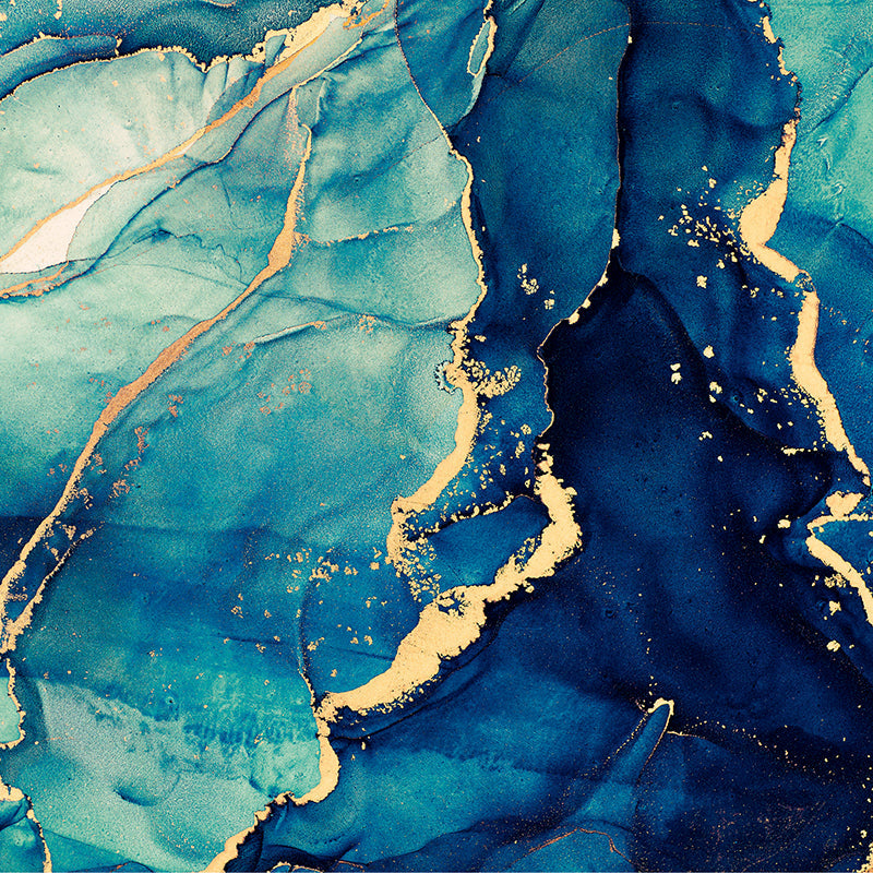 The 333 Origami Sheets Alcohol Ink Designs by C&T Publishing feature swirling blue and teal with gold marbling, resembling flowing water or ink with metallic highlights—perfect for vibrant, fluid origami art.