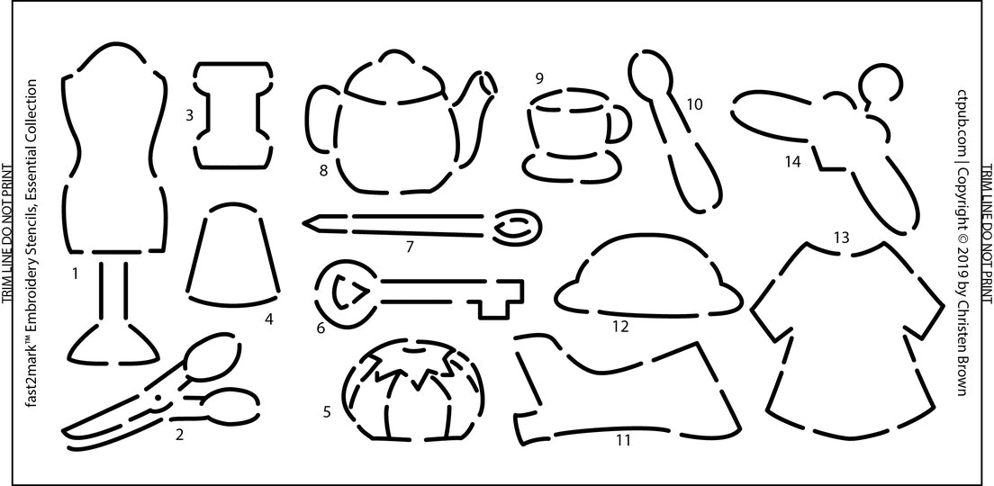 Embroidery Stencils Darling Motif Collection