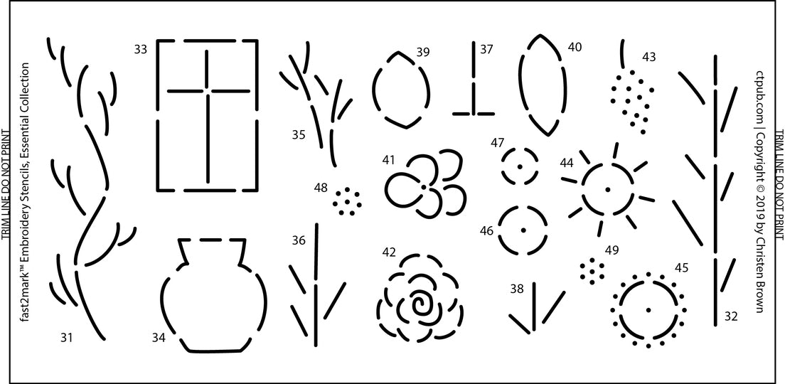 Embroidery Stencils Darling Motif Collection