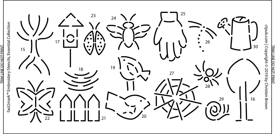 Embroidery Stencils Darling Motif Collection