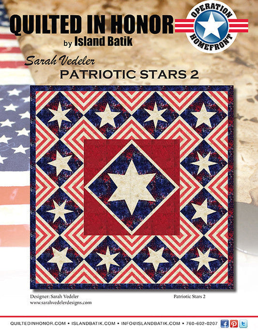 Sarah Vedeler's Patriotic Stars 2 Quilted in Honor Benefit Digital Download