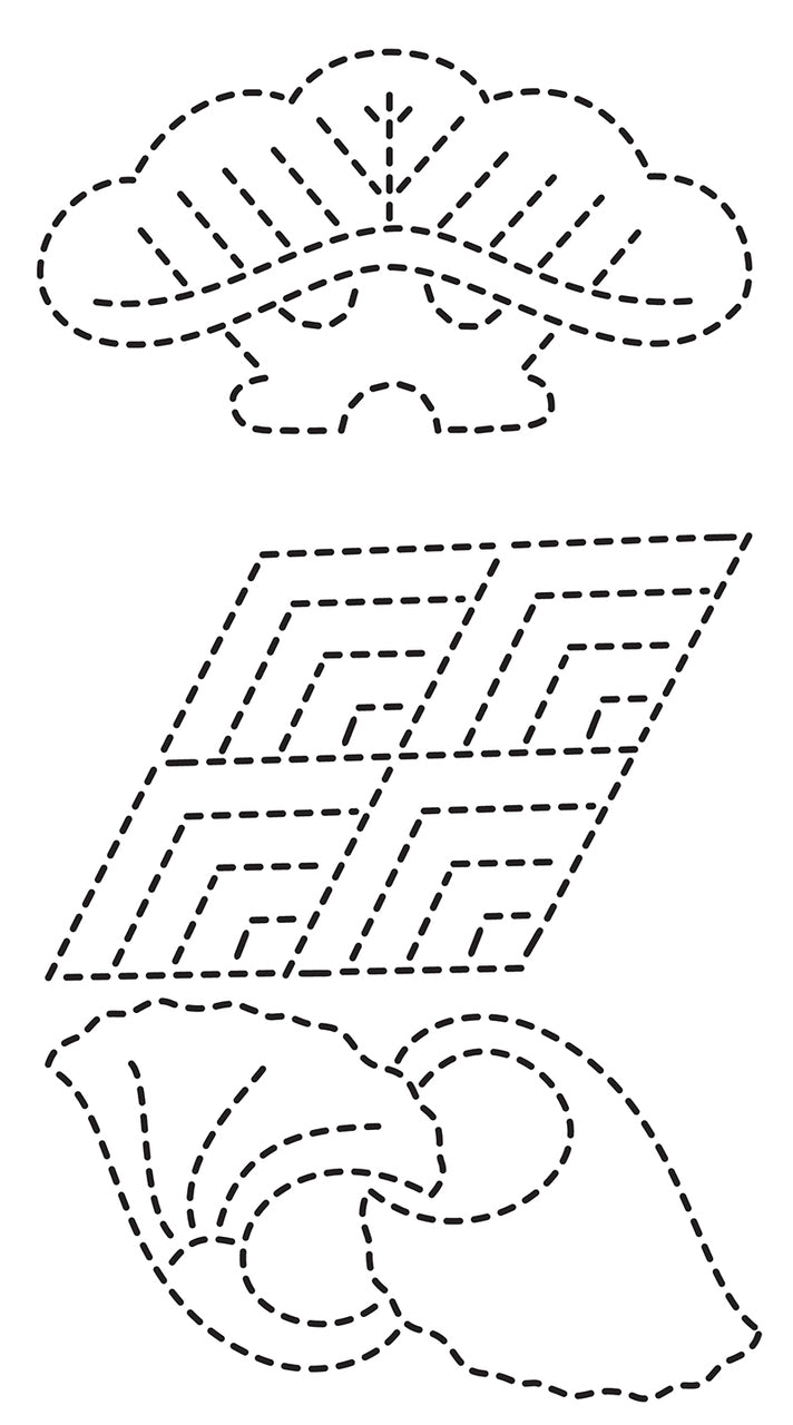 Sashiko Stencils #2, Crests, Borders & Classic Motifs