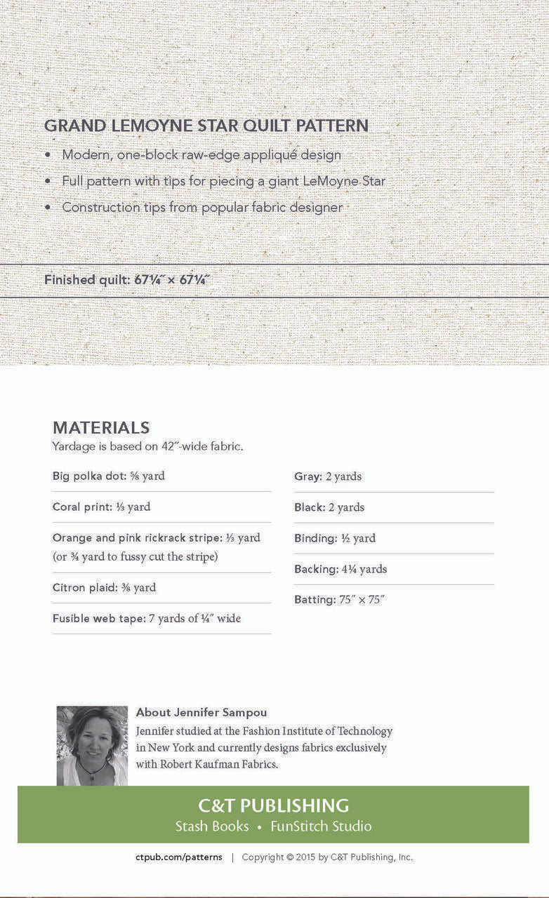 Grand LeMoyne Star Quilt Download Digital Download