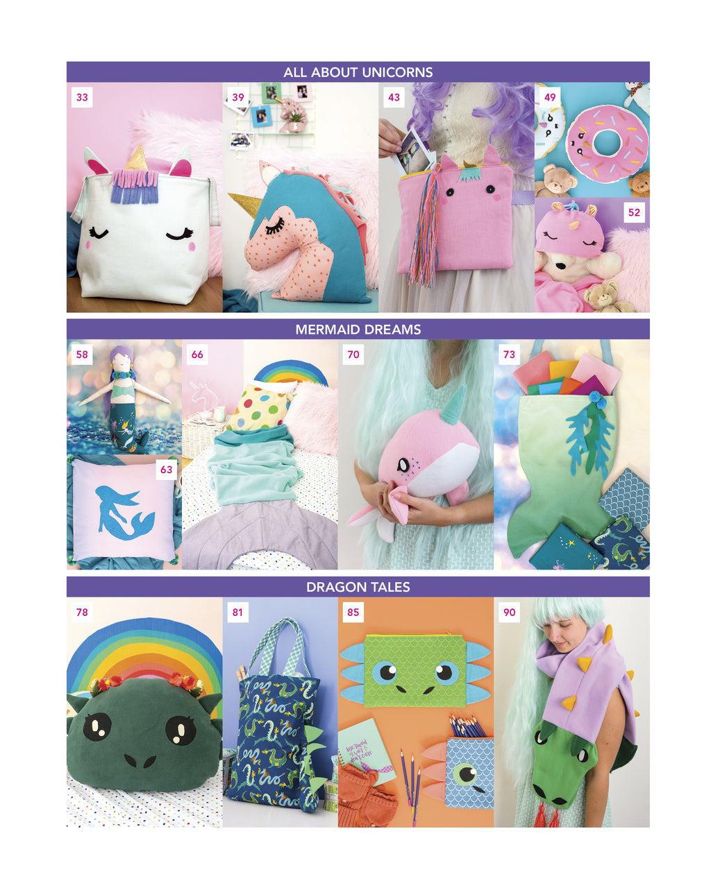 Sew Unicorns, Dragons & Mermaids, What Fun!