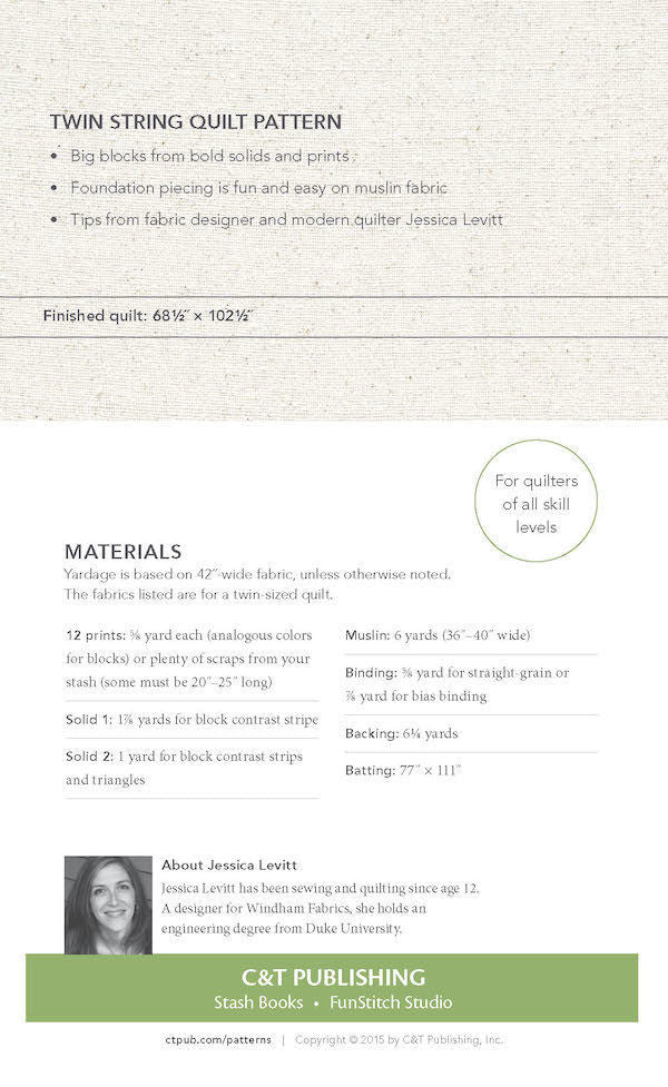 Twin String Quilt Download Digital Download