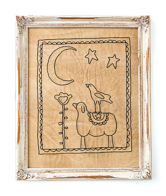 Primitive Pals: Framed Blackwork Project