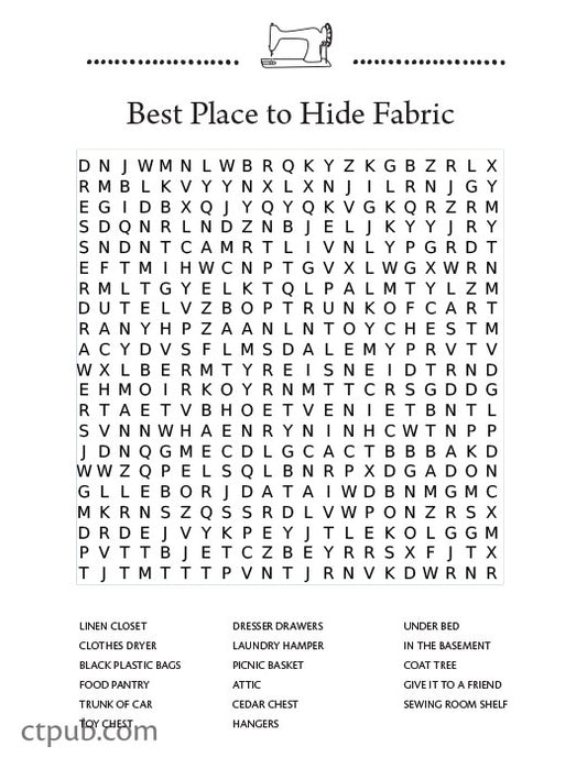 Tuesday Fun! Free Word Search Puzzle for Quilters