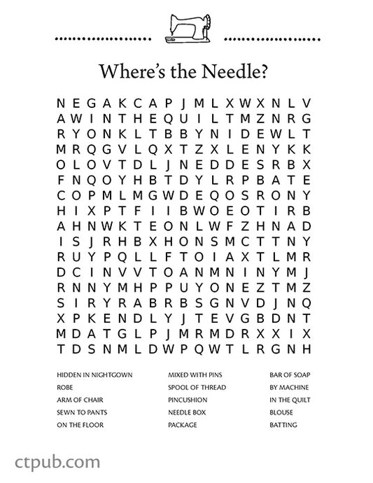 Free Puzzle from Happy Quilter Word Search