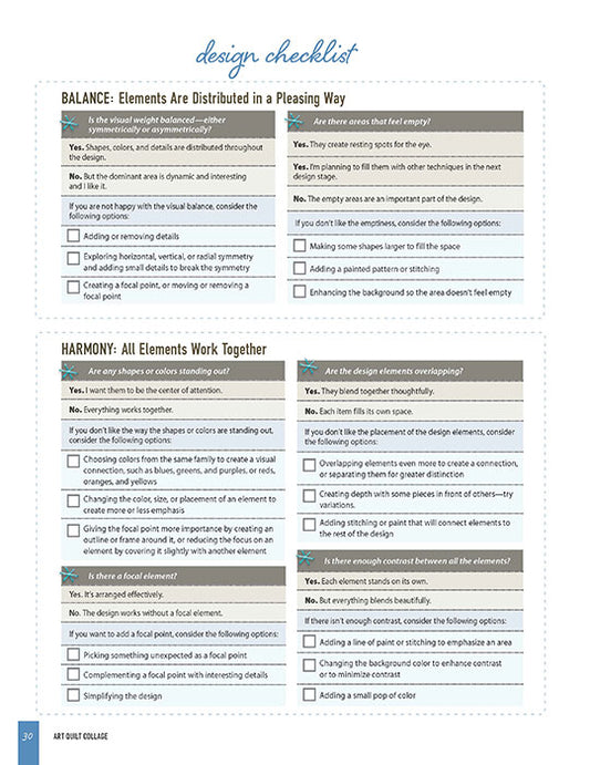 Design Checklist from Art Quilt Collage