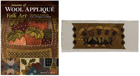 At the Urn of the Season- From Seasons of Wool Appliqué Folk Art