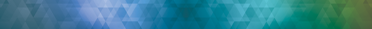 Abstract geometric background with overlapping translucent hexagons in shades of blue and green, creating a gradient effect from left to right.