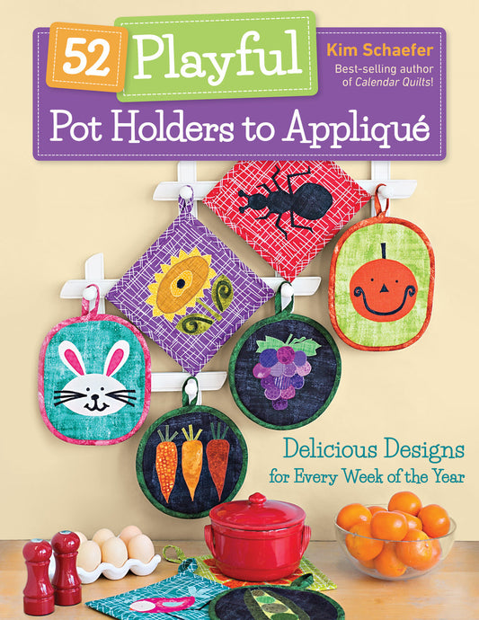 52 Playful Pot Holders to Appliqué Digital Download
