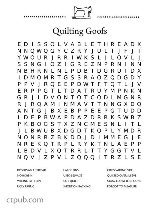 Happy Quilter Word Search, Volume 1 Print-on-Demand Edition