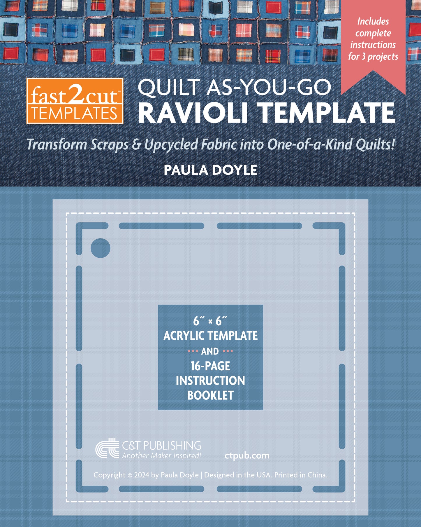 fast2cut (R) Quilt As-You-Go Ravioli Template