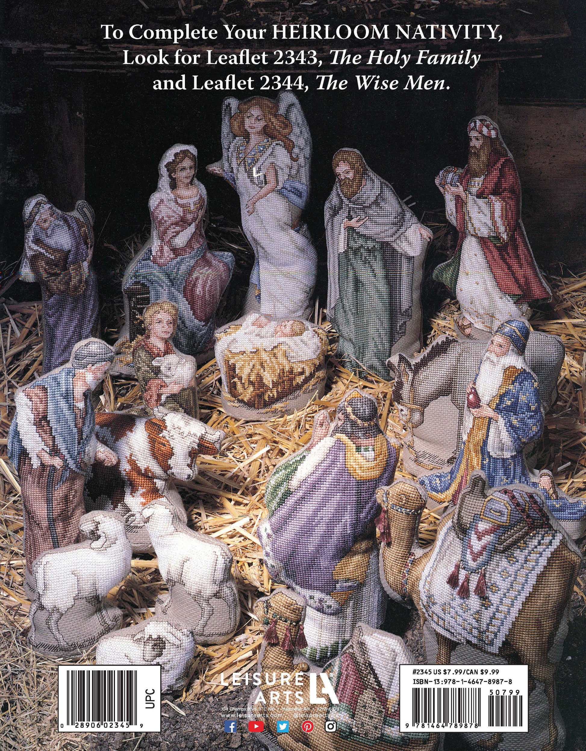 Create a beautiful nativity scene with The Shepherds Heirloom Nativity Book 3 by Leisure Arts—features cross-stitched figures of the Holy Family, wise men, shepherds, and animals for your next cross stitch project.