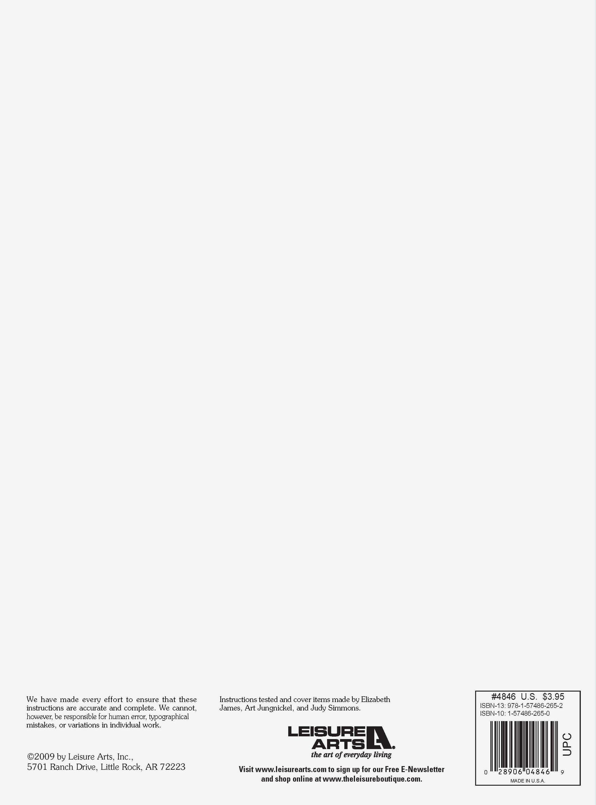Back cover of "150 Itty-Bitty Motifs Digital Download" by Leisure Arts features the logo, address, 2020 copyright, barcode, and website. Highlights easy cross stitch patterns with full-color charts; remainder of page is blank.