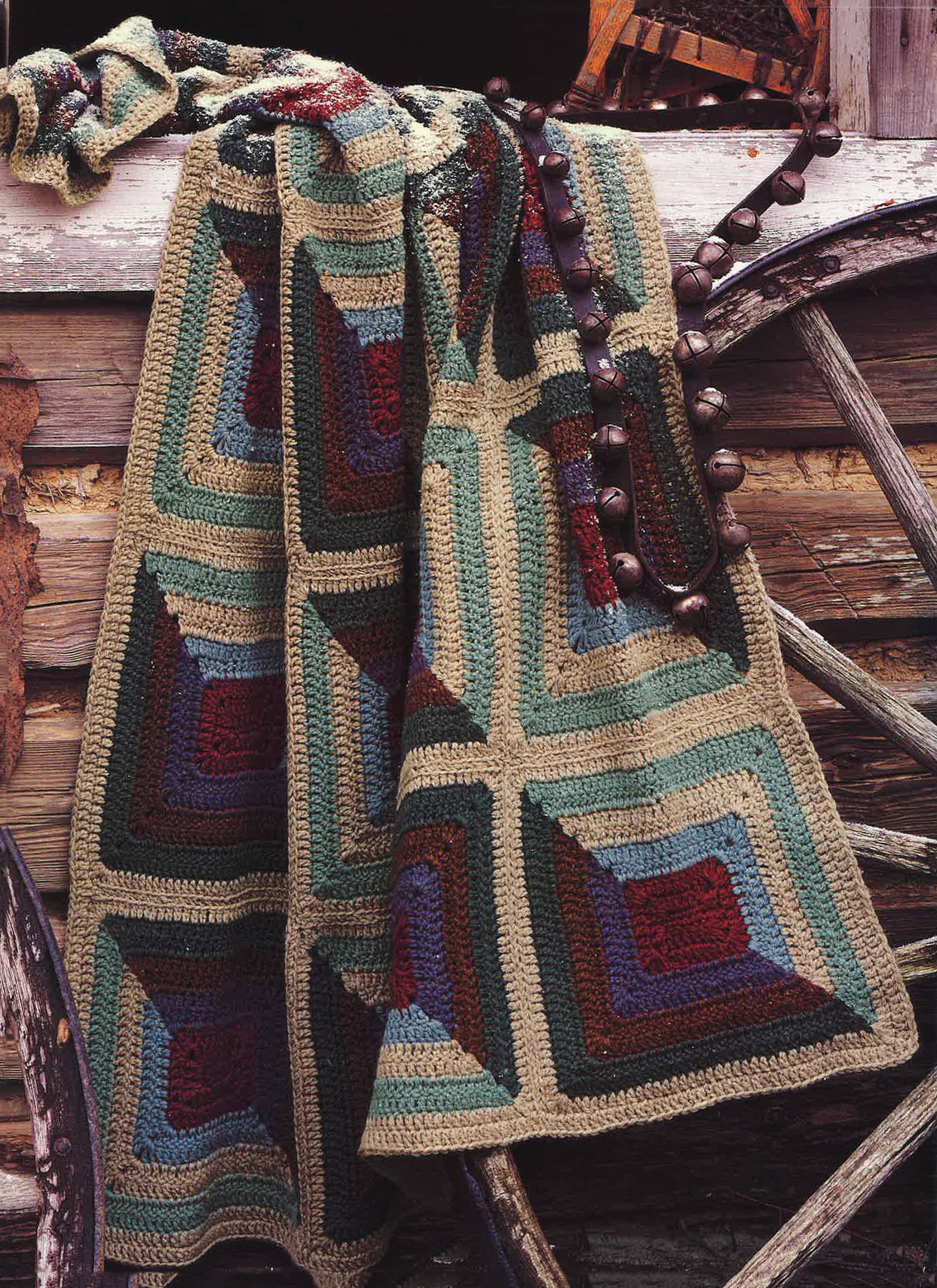 The “Rustic Warmth—11 Afghans” by Leisure Arts features crocheted blankets with geometric, earthy-tone patterns—perfect for adding timeless charm to any rustic setting. Includes 9 crochet and 2 knit afghan designs.