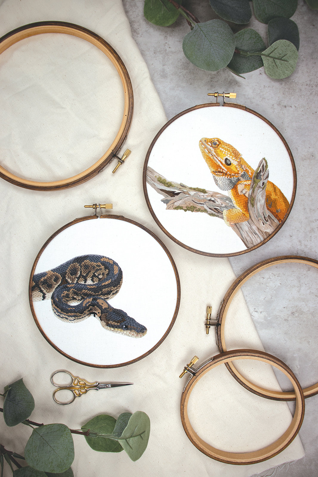 Embroidered Animal Portraits Digital Download