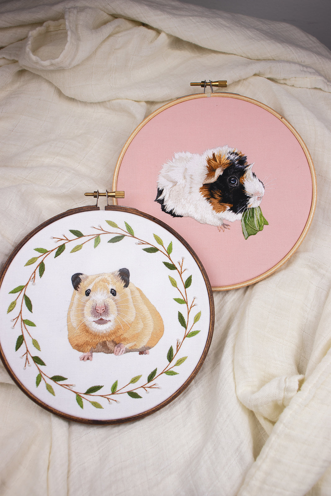 Embroidered Animal Portraits Digital Download