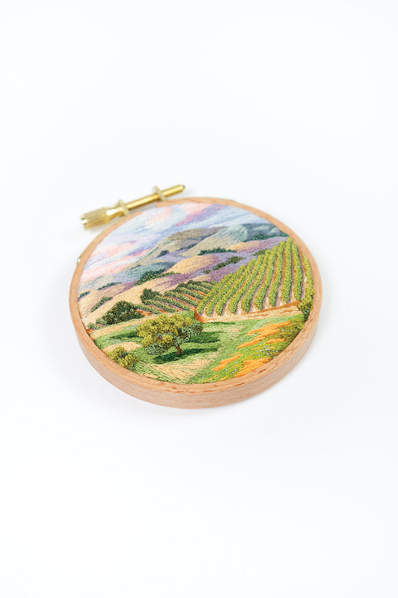 Richly Stitched Landscape Embroidery